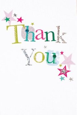 This exuberant thank you card seems to overflow with sentimental delight, much like the atmosphere of a cheerful gathering in Upton Park after a neighbourhood celebration. The phrase 'Thank You' stretches across the surface in stitched, colourful letters-each one distinctive, stitched with lively patterns, from vibrant polka dots to subtle silver glints that catch the eye much like sunlight in Wanstead Flats. Around the greeting, tiny stars in brilliant magenta, teal, and radiant gold scatter playfully, reminiscent of confetti tossed after a community event along Green Street. The card's tactile patterns and shimmering accents capture the feeling of a lovingly handmade gift, echoing the unique, bespoke arrangements prepared by our florists. Its pure white background lets every detail shine, ensuring that the vibrancy and joy at the heart of Upton Park are undeniably present. This card, when included with a bouquet for same-day delivery in Upton Park, is a thoughtful token that speaks from the heart-expressing gratitude with creativity, warmth, and undeniable local charm.