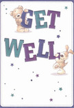 Infused with the playful optimism that defines Upton Park, this get well card bursts with cheerful energy as a lovable teddy bear and an eager puppy joyfully balance oversized, colourful 'Get Well' lettering. Rich indigo and fresh teal tones accentuate the text, set delightfully against a creamy white background reminiscent of a bright day along Green Street. Scattered stars in hues of purple and blue glimmer like good wishes, wrapping the scene in hope and possibility. The soft, detailed illustrations of fur invite a sense of comfort, recalling the feel of a friend's embrace or the thoughtful touch of Flowers Upton Park. Perfect for sending lasting comfort and encouragement to someone recovering in the area, this card is both a visual and emotional gift-a gentle promise of brighter days ahead.